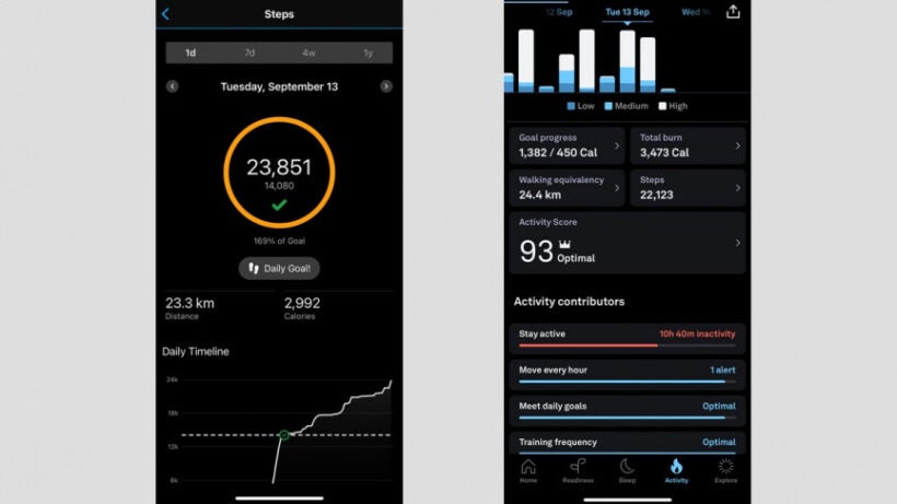 step tracking view