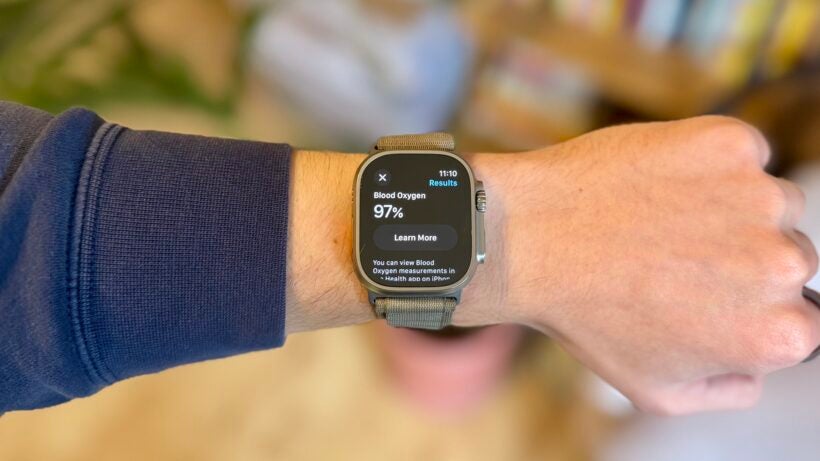 Apple Watch Ultra 2 blood oxygen result