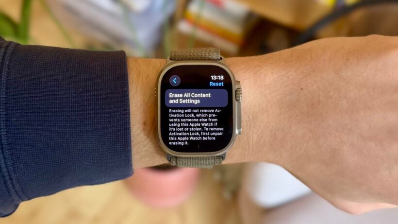 apple watch ultra 2 erase all content and settings