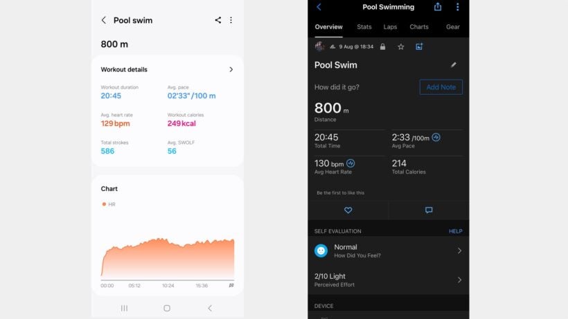 Samsung Galaxy Watch 7 swim tracking