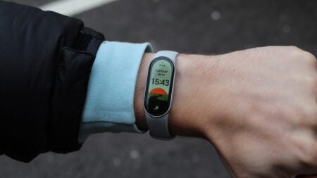 Xiaomi Smart Band 9 on wrist wide angle